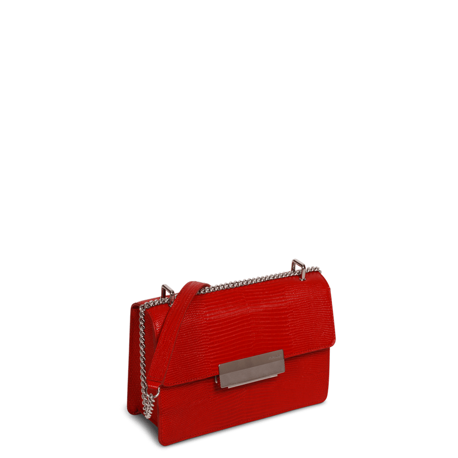 Alma Silver Edition - Cuir Embossé Lézard Rouge Ateliers Auguste