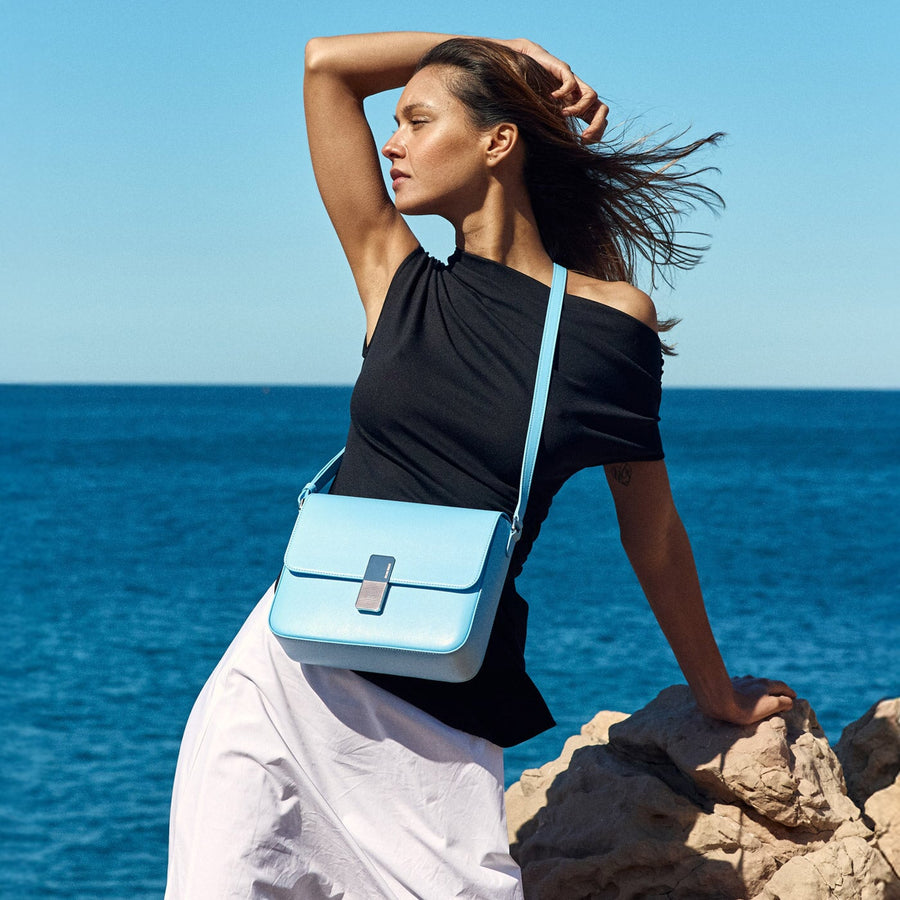 Monceau Silver Edition - Cuir Box Bleu Clair Ateliers Auguste