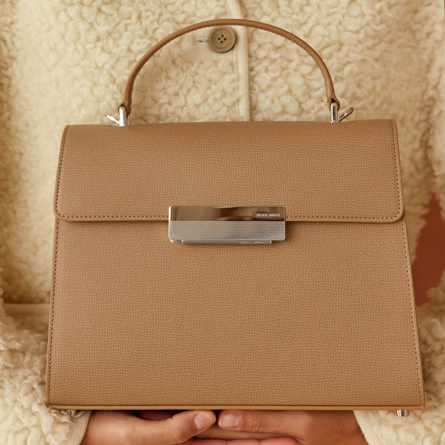 Capucine Silver Edition - Cuir Grainé Cappuccino Ateliers Auguste