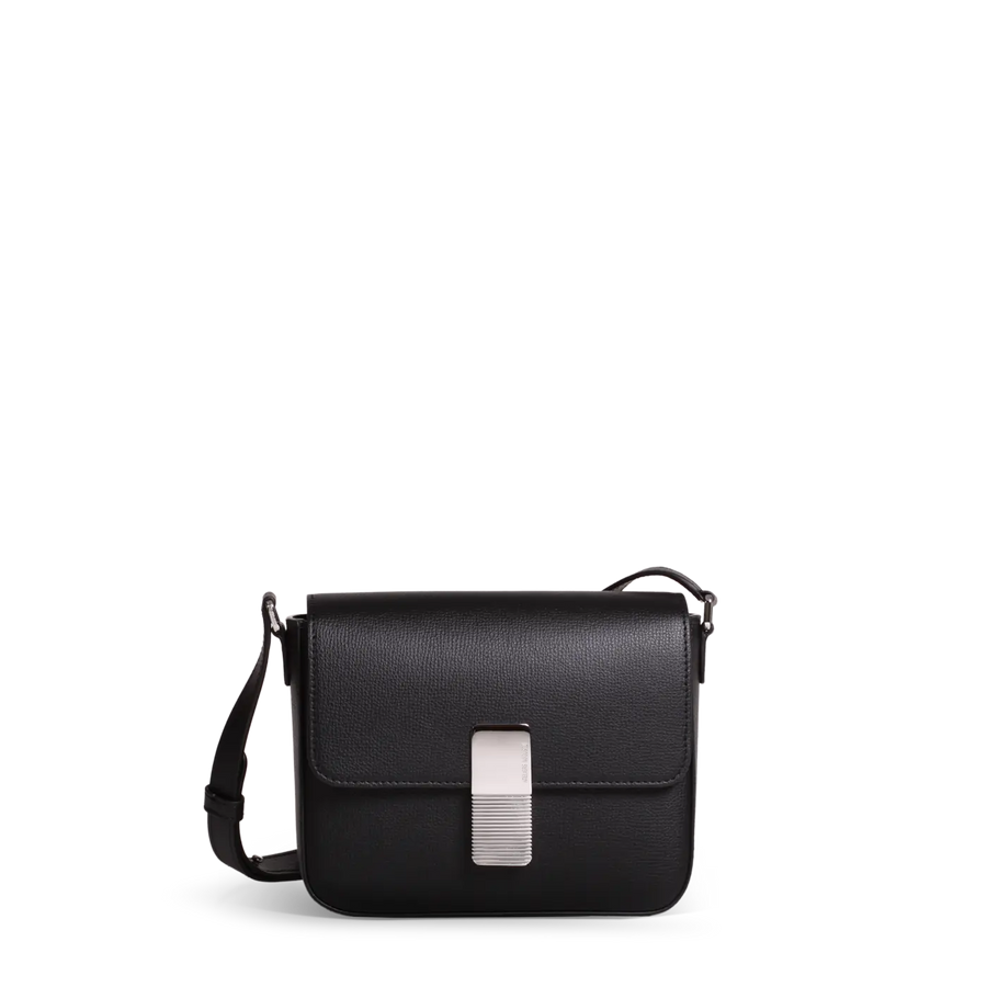 Mini Monceau Silver Edition - Cuir Grainé Noir Ateliers Auguste
