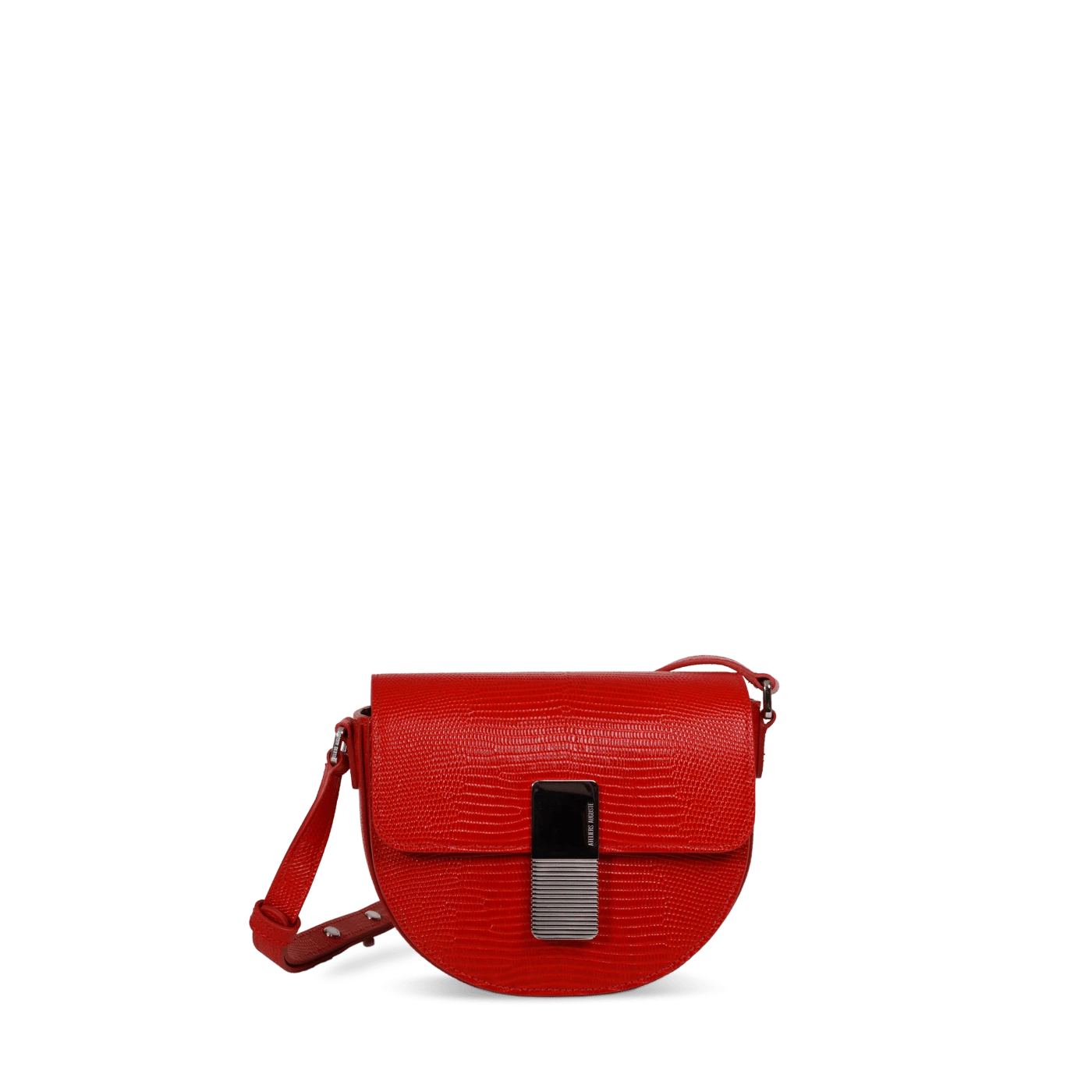 Mini Sully Silver Edition - Red Lizard Embossed Leather – Ateliers Auguste
